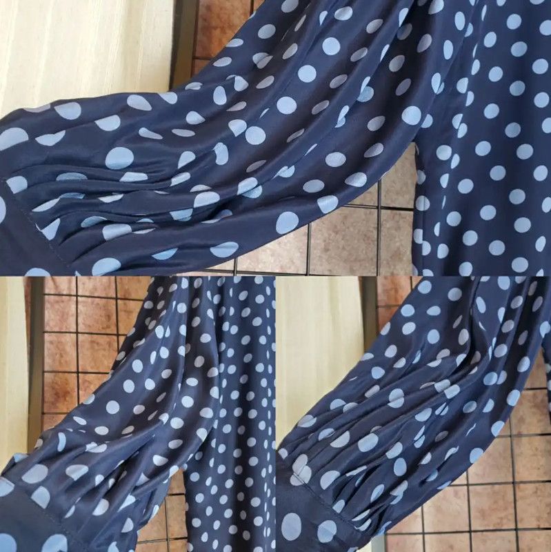Dior Dior Navy Polka Dot Silk Dress Size M 0089 Size M / US 6-8 / IT 42-44 - 4 Thumbnail