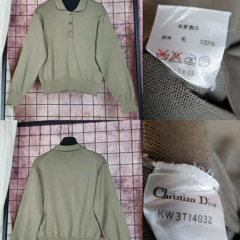 Dior Dior Olive Green Wool Long Sleeve Pullover 0089 Size M / US 6-8 / IT 42-44 - 2 Thumbnail