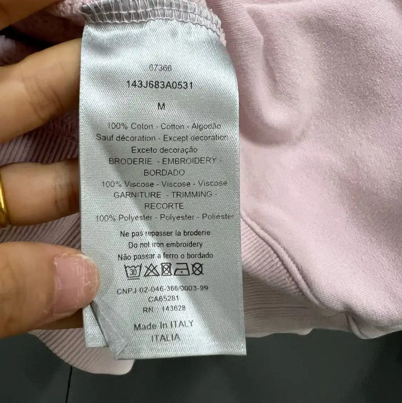 Dior Dior Pink Cotton Embroidered Hoodie for Women 0089 Size M / US 6-8 / IT 42-44 - 4 Thumbnail