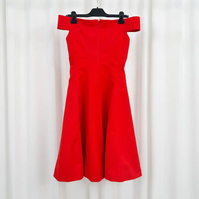 Dior Dior Red Cotton Blend Midi Summer Dress 0089 Size S / US 4 / IT 40 - 2 Thumbnail