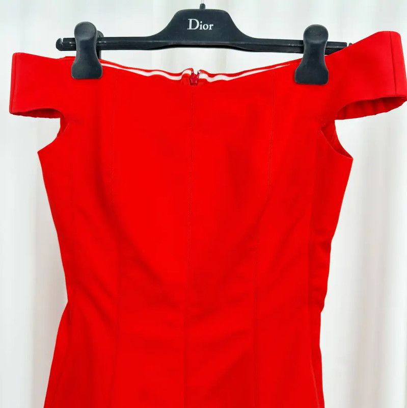 Dior Dior Red Cotton Blend Midi Summer Dress 0089 Size S / US 4 / IT 40 - 3 Thumbnail