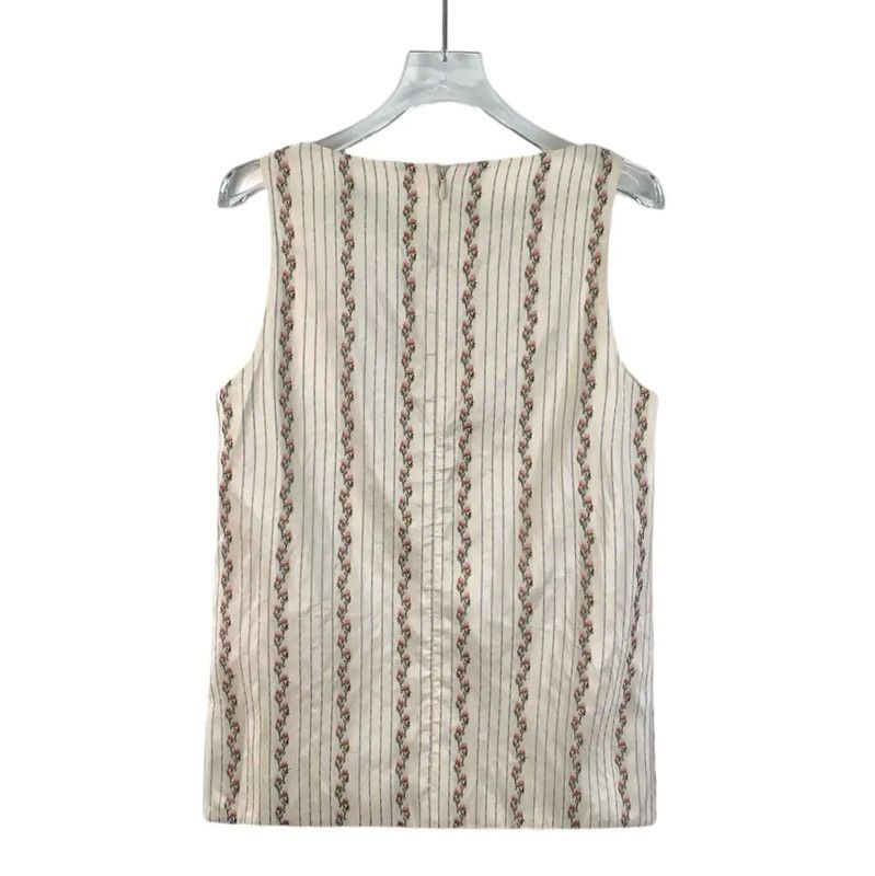 Dior Dior Beige Silk Women's T-Shirt 0089 Size XS / US 0-2 / IT 36-38 - 2 Thumbnail