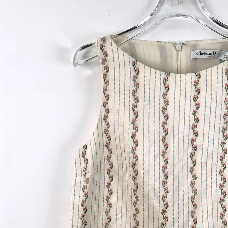 Dior Dior Beige Silk Women's T-Shirt 0089 Size XS / US 0-2 / IT 36-38 - 3 Thumbnail