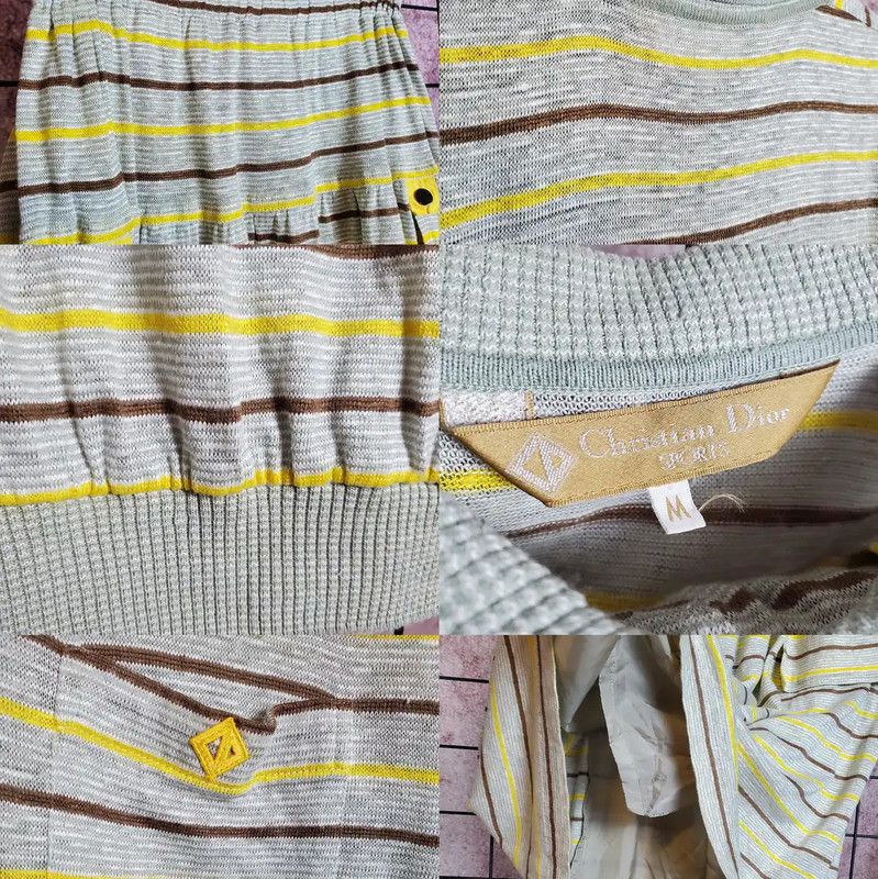 Dior Dior Summer Gray Striped Short Sleeve Top 0089 Size M / US 6-8 / IT 42-44 - 8 Thumbnail