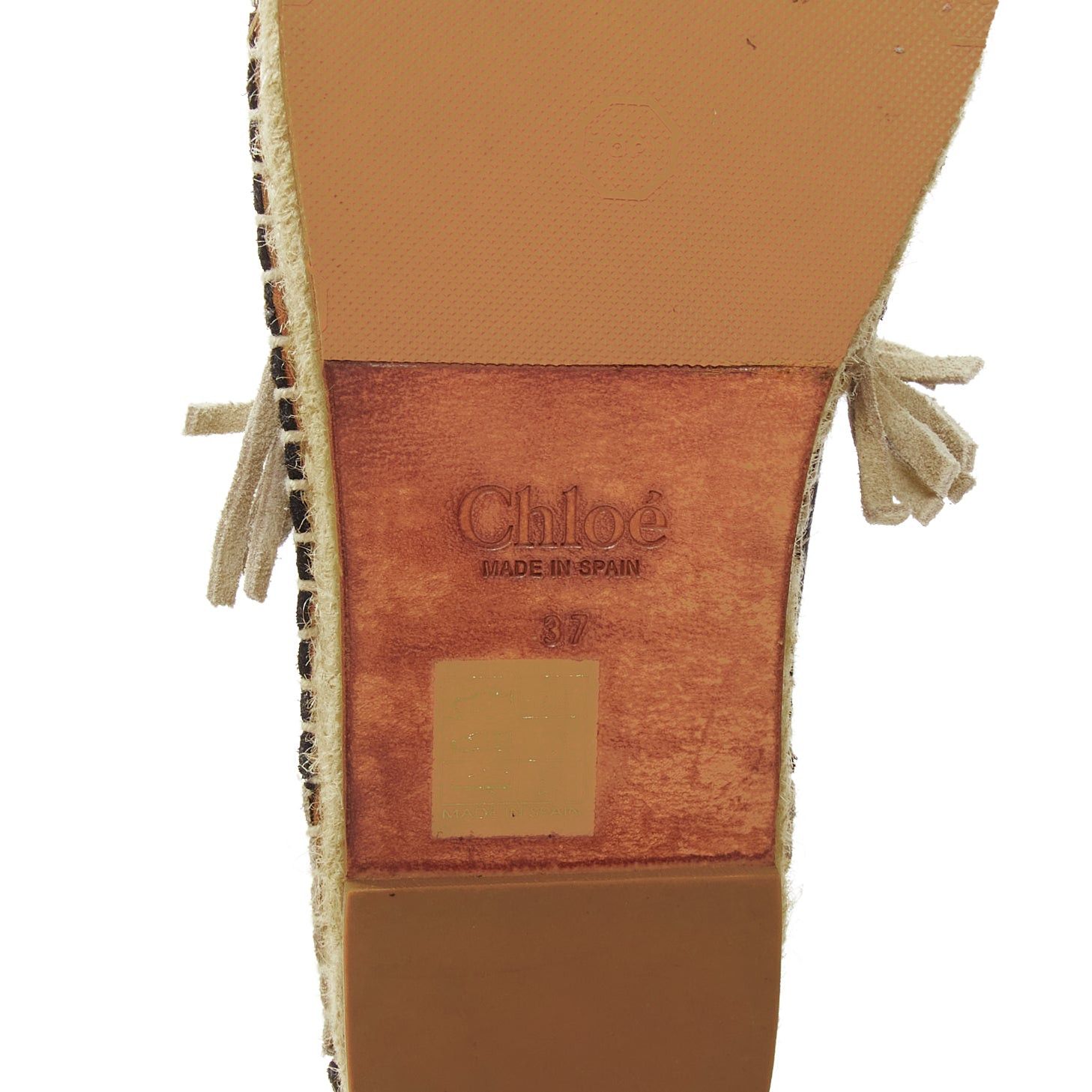 Chloe CHLOE beige black suede leather striped panels fringe slip on espadrilles EU37 Size US 7 / IT 37 - 11 Thumbnail