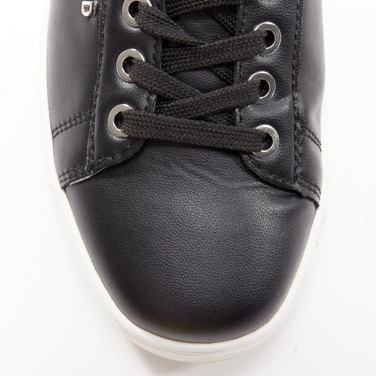 Karl Lagerfeld KARL LAGERFELD black leather silver logo chunky lace up sneakers EU38 Size US 8 / IT 38 - 6 Thumbnail