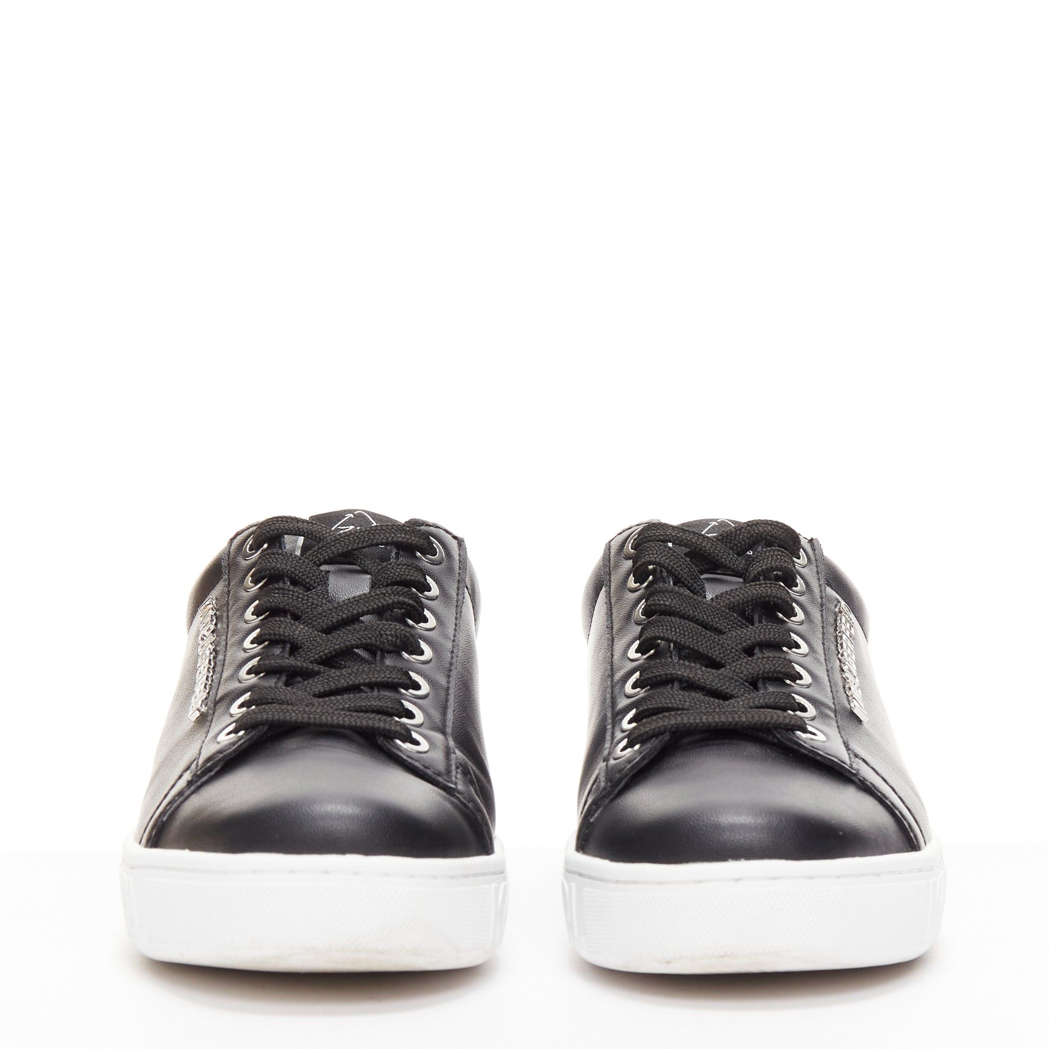 Karl Lagerfeld KARL LAGERFELD black leather silver logo chunky lace up sneakers EU38 Size US 8 / IT 38 - 3 Thumbnail