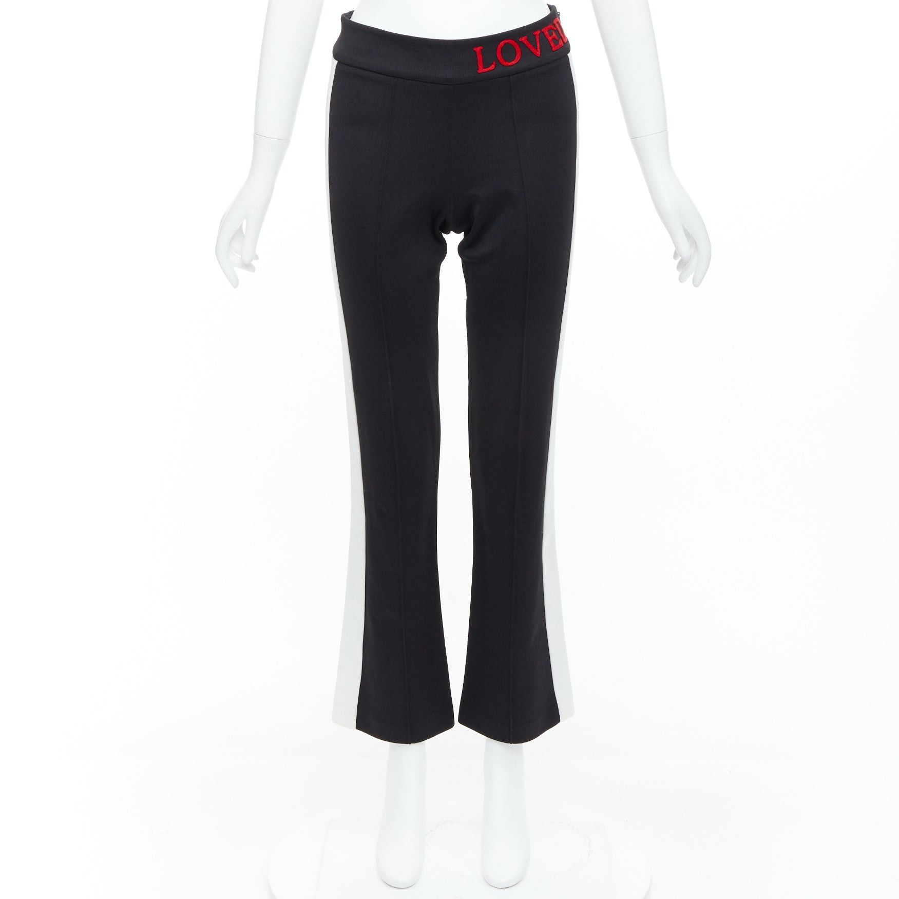 Gucci GUCCI LOVED red embroidered black piped flare track pants Size 26" / US 2 / IT 38 - 9 Thumbnail