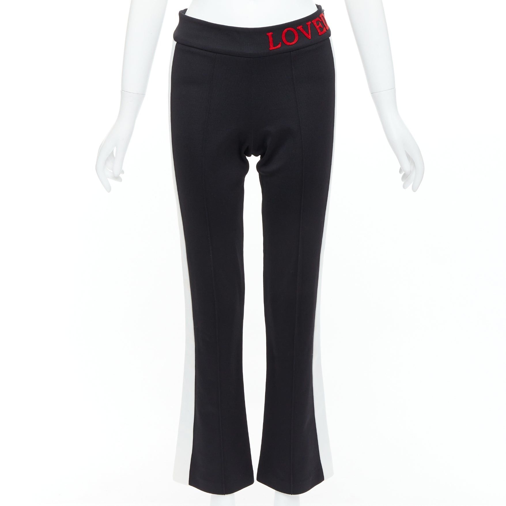 Gucci GUCCI LOVED red embroidered black piped flare track pants Size 26" / US 2 / IT 38 - 3 Thumbnail
