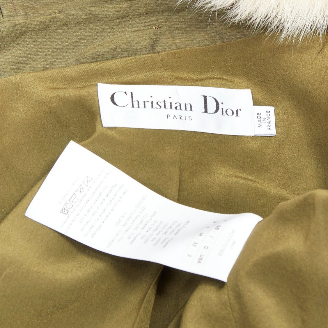 Dior DIOR military green pocketed cream fur hood belted anorak coat FR34 XS Size XS / US 0-2 / IT 36-38 - 9 Thumbnail