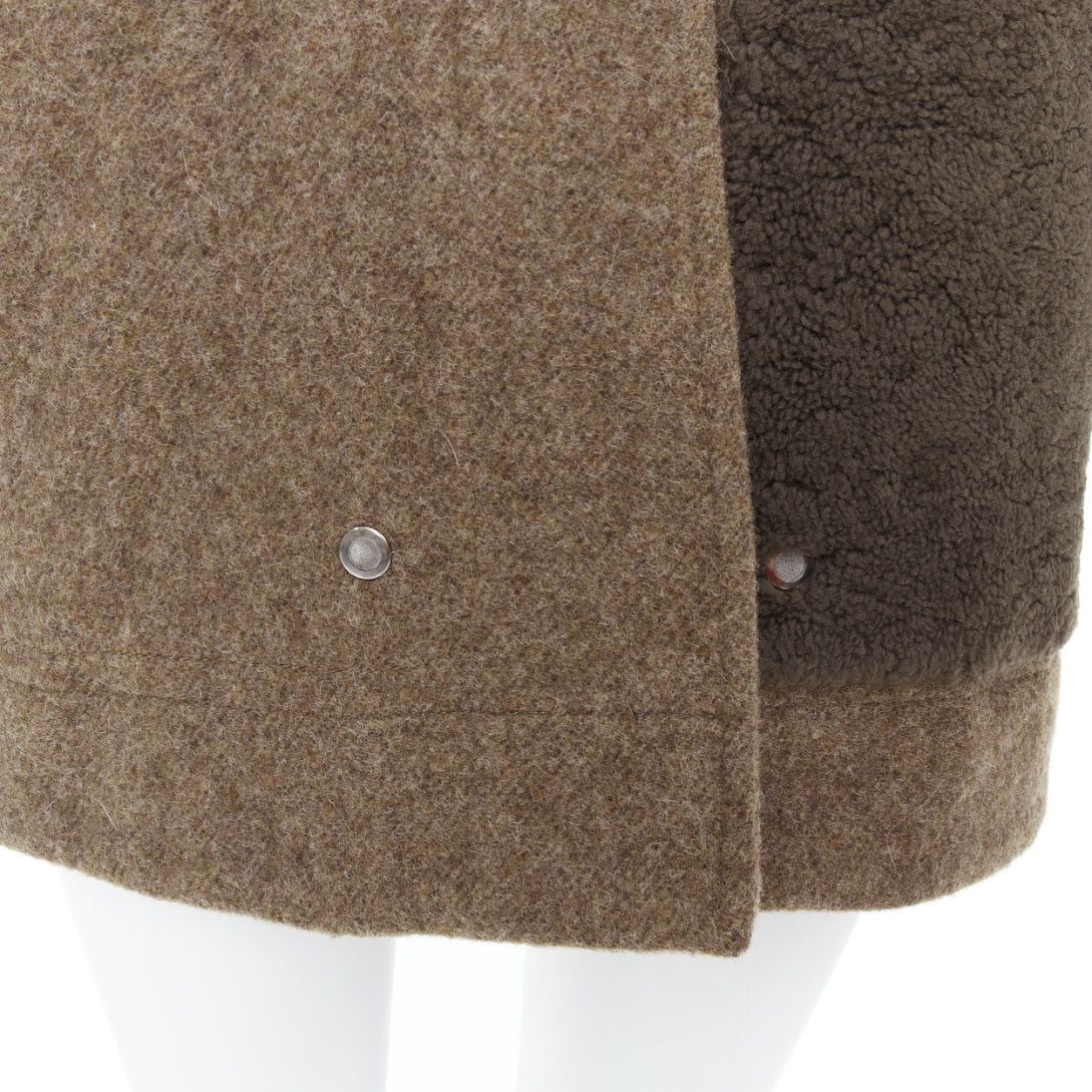 Fendi FENDI colorblocked brown wool patchwork fur hooded parka coat IT38 XS Size XS / US 0-2 / IT 36-38 - 8 Thumbnail