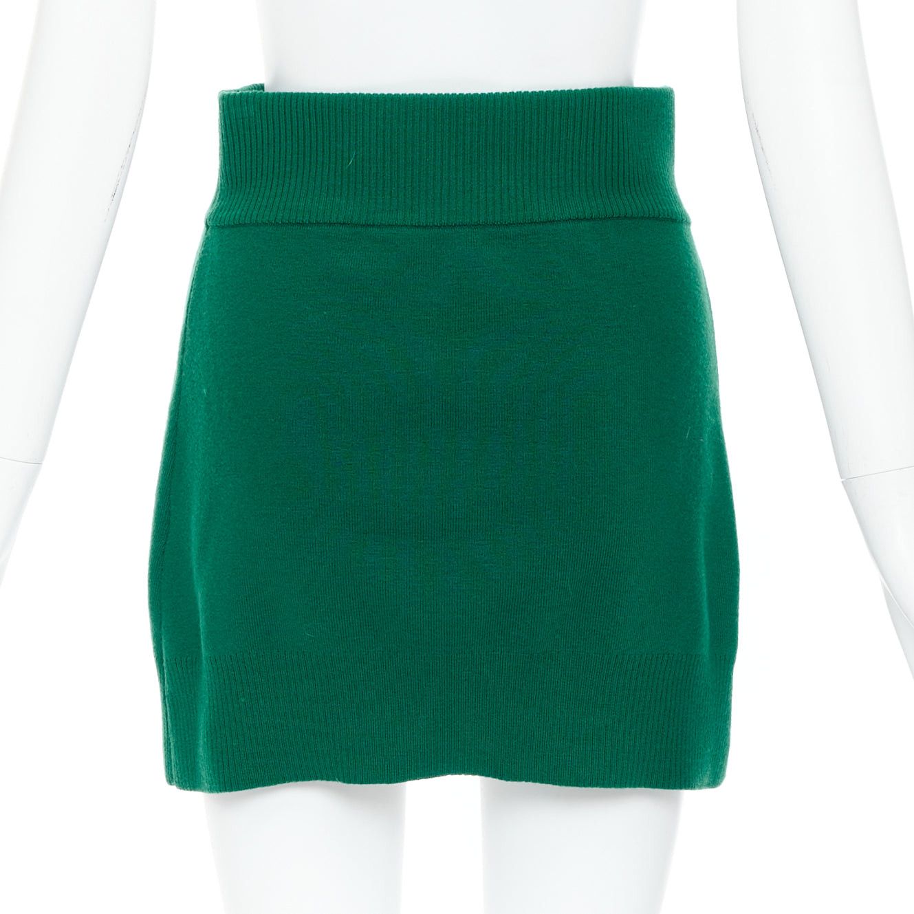 MONSE 2021 Runway green white logo polo hood sweater mini skirt