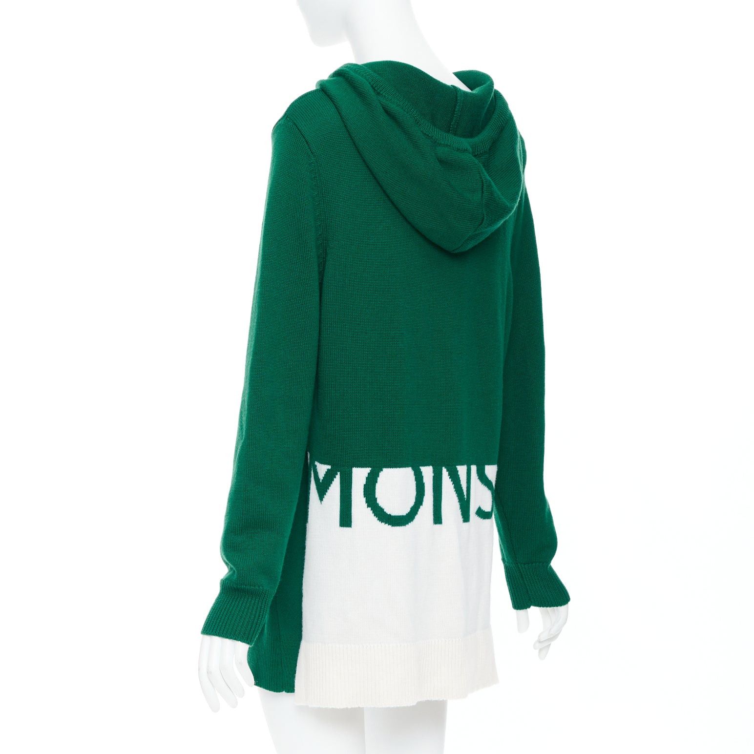 MONSE 2021 Runway green white logo polo hood sweater mini skirt