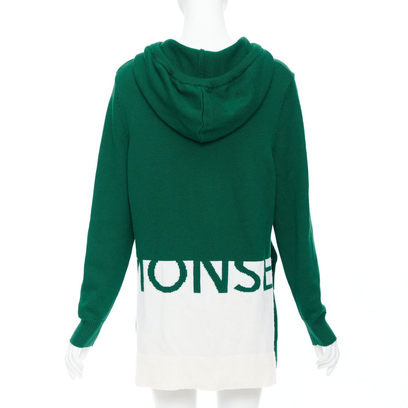 MONSE 2021 Runway green white logo polo hood sweater mini skirt