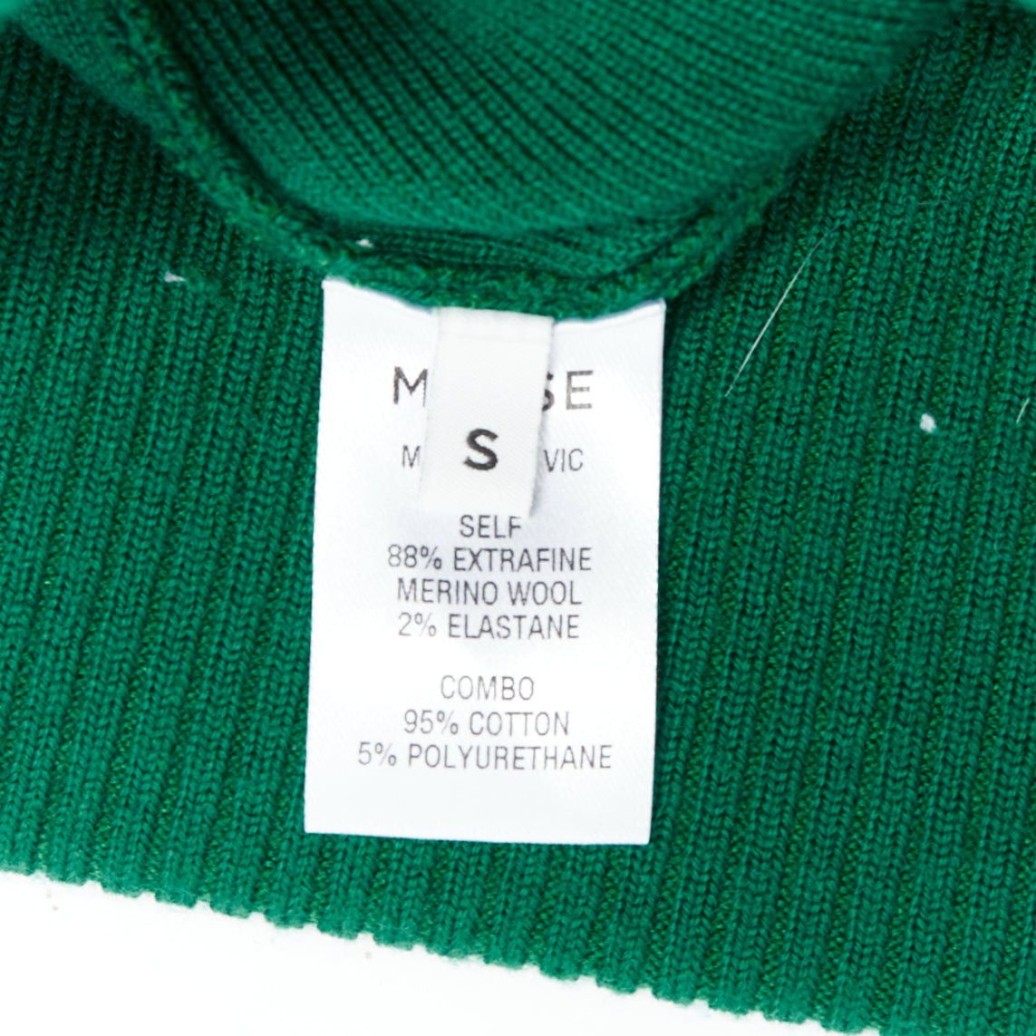 MONSE 2021 Runway green white logo polo hood sweater mini skirt