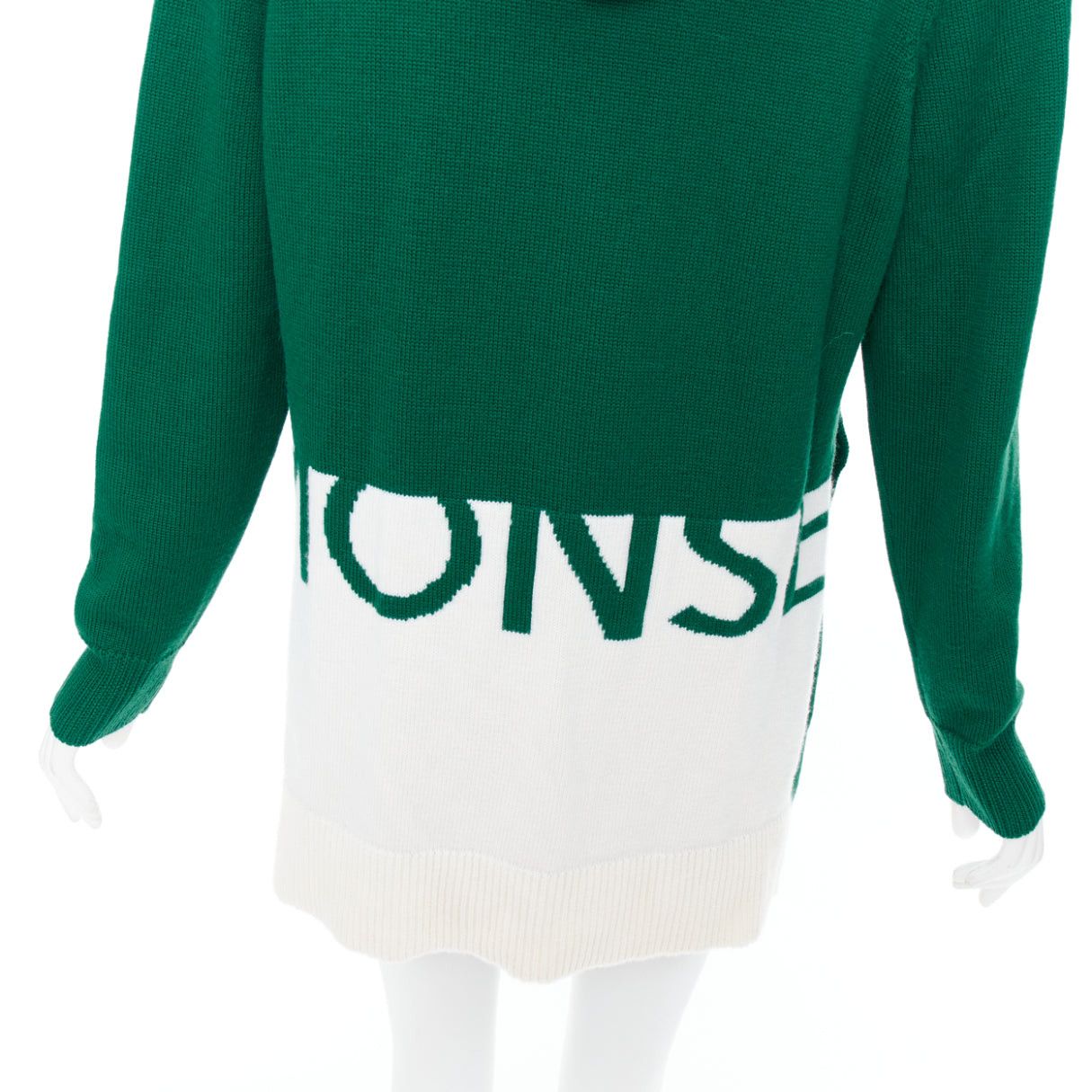MONSE 2021 Runway green white logo polo hood sweater mini skirt