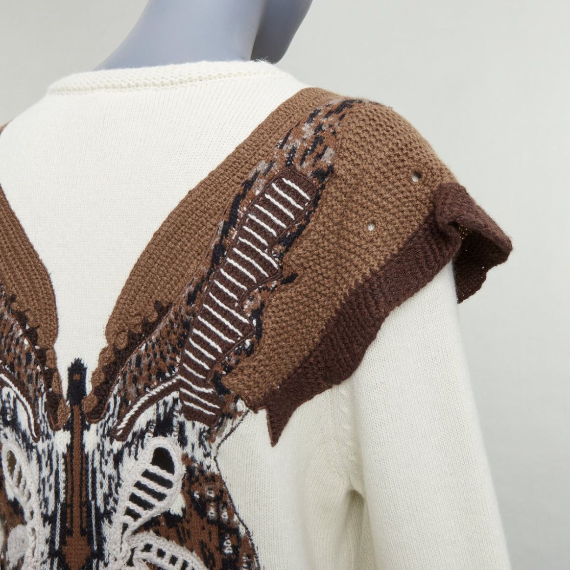 Chloe CHLOE 2023 natural white wool cashmere flutter knit applique sweater M Size M / US 6-8 / IT 42-44 - 2 Thumbnail