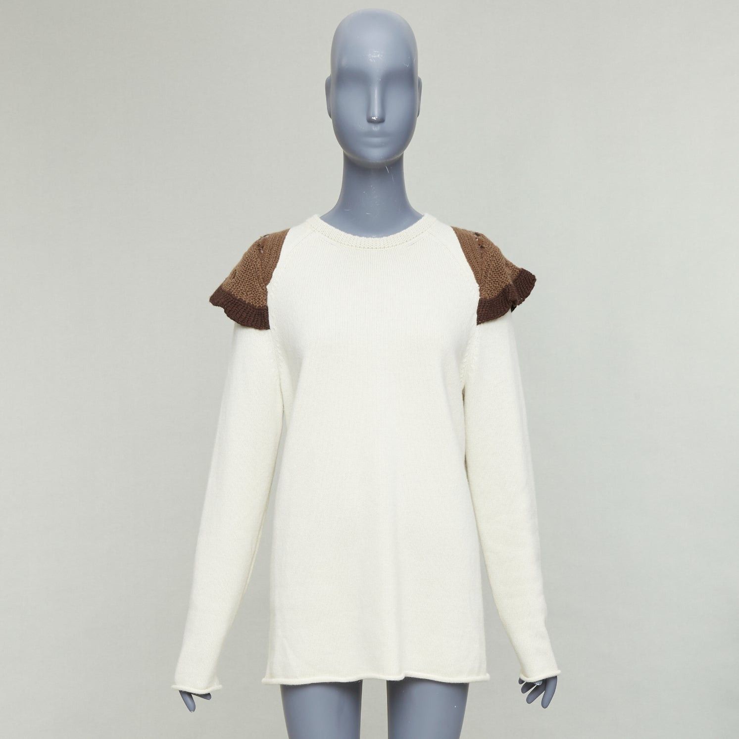 Chloe CHLOE 2023 natural white wool cashmere flutter knit applique sweater M Size M / US 6-8 / IT 42-44 - 9 Thumbnail