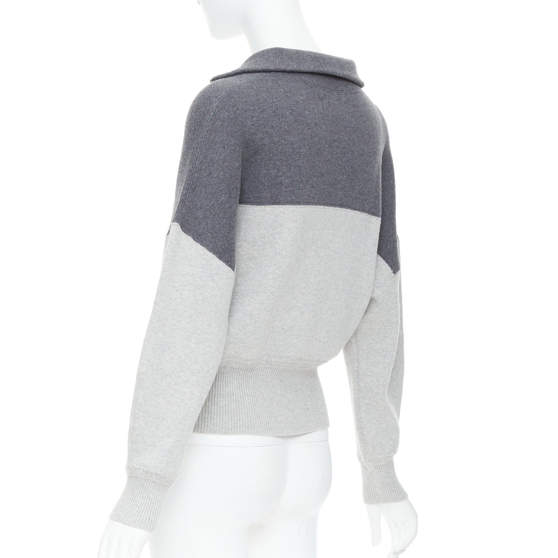 Isabel Marant ISABEL MARANT Etoile grey bicolor logo half zip jumper sweater Size S / US 4 / IT 40 - 6 Thumbnail