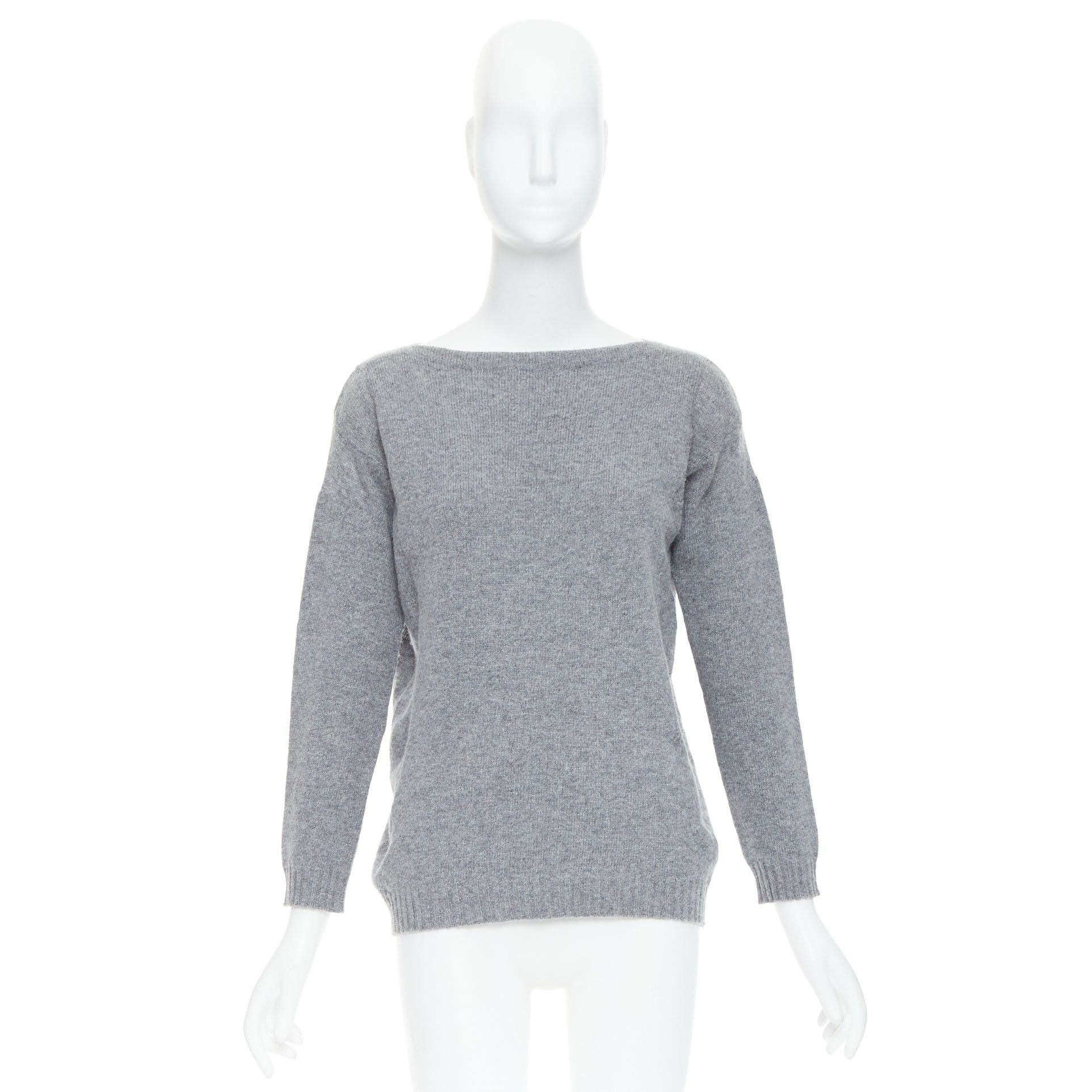Prada PRADA grey bateau neck panelled crop sleeves sweater Size S / US 4 / IT 40 - 9 Thumbnail