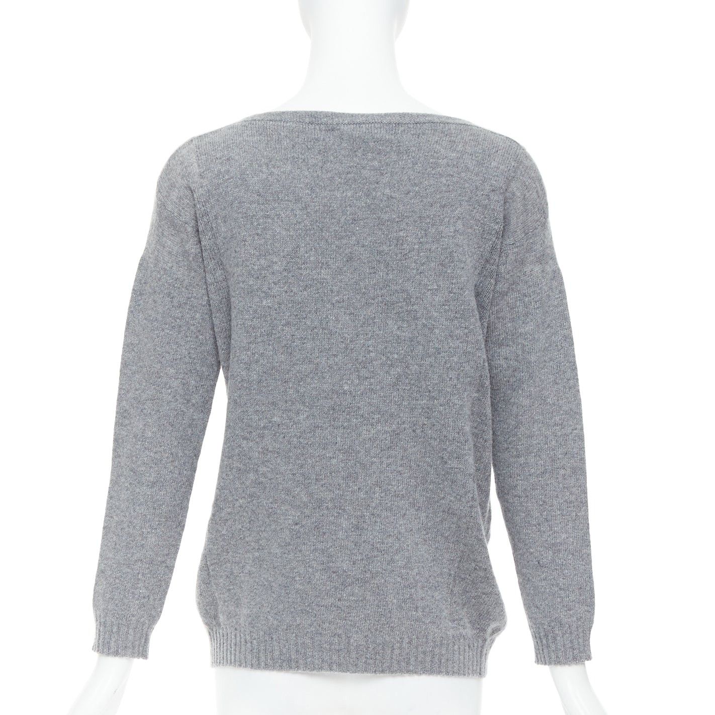 Prada PRADA grey bateau neck panelled crop sleeves sweater Size S / US 4 / IT 40 - 5 Thumbnail