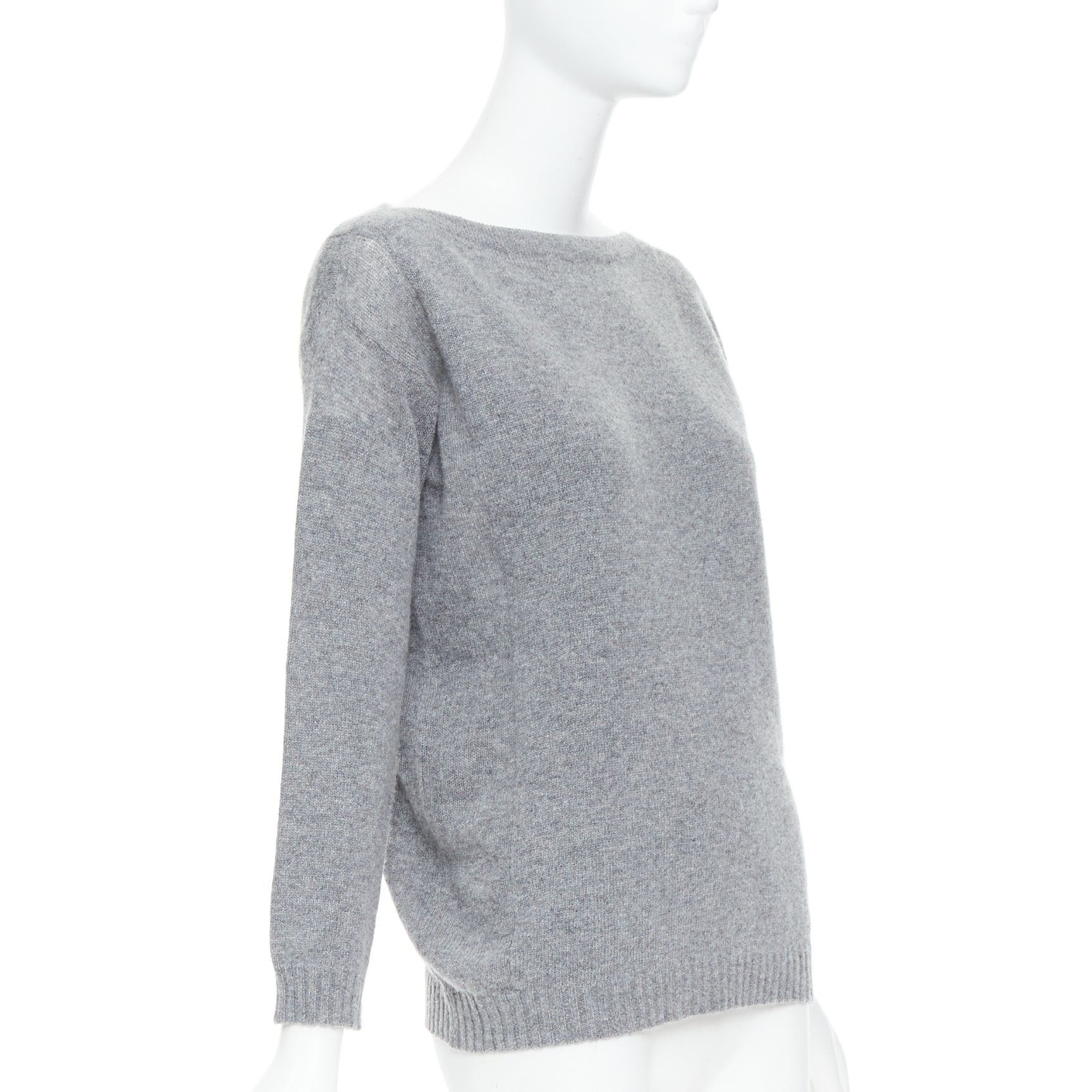 Prada PRADA grey bateau neck panelled crop sleeves sweater Size S / US 4 / IT 40 - 3 Thumbnail