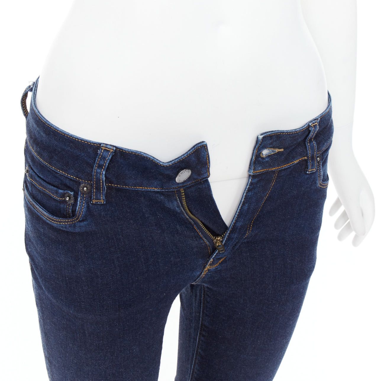 Prada PRADA washed dark blue contour fit cropped skinny jeans XS Size 26" / US 2 / IT 38 - 7 Thumbnail