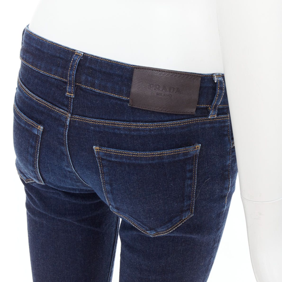 Prada PRADA washed dark blue contour fit cropped skinny jeans XS Size 26" / US 2 / IT 38 - 2 Thumbnail