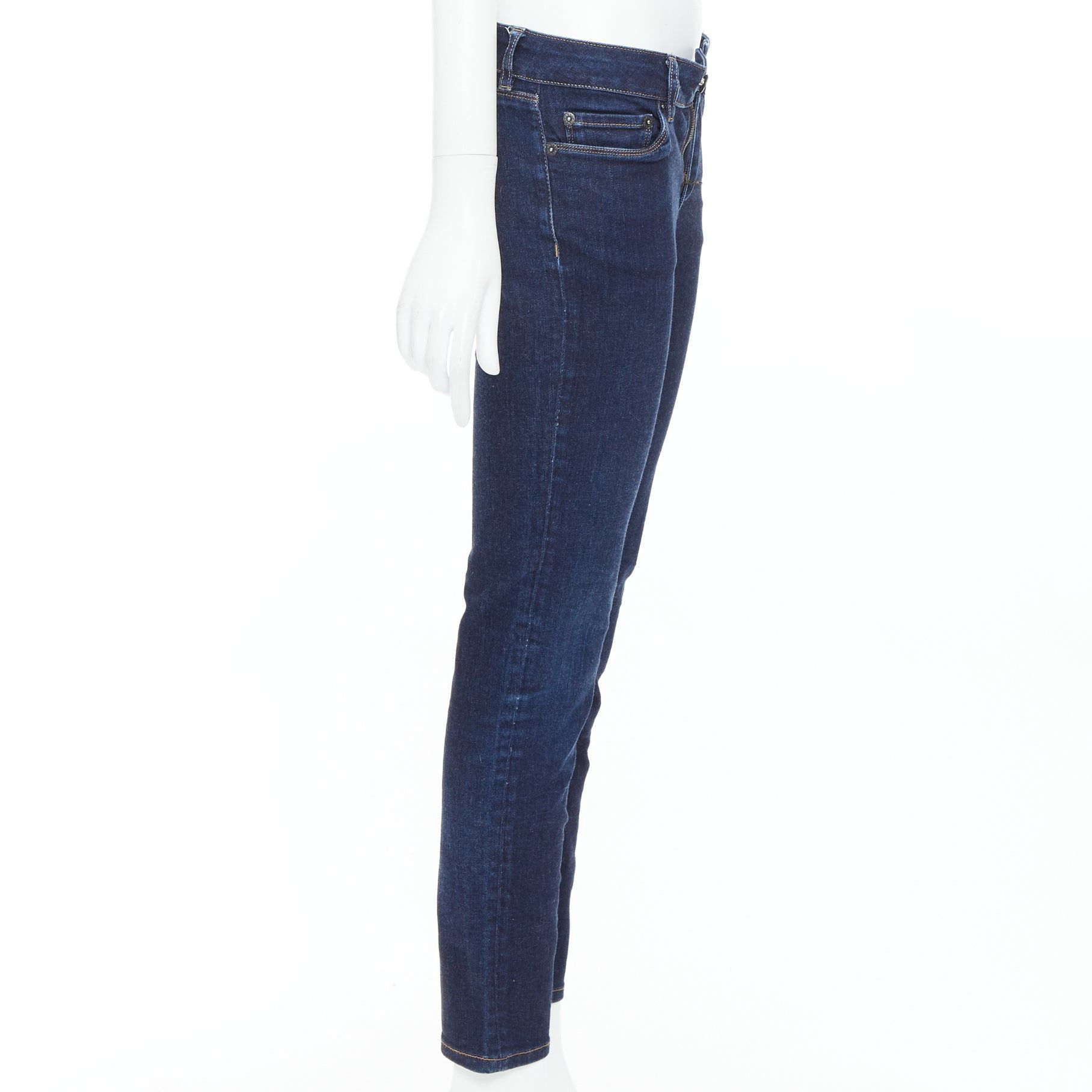 Prada PRADA washed dark blue contour fit cropped skinny jeans XS Size 26" / US 2 / IT 38 - 4 Thumbnail