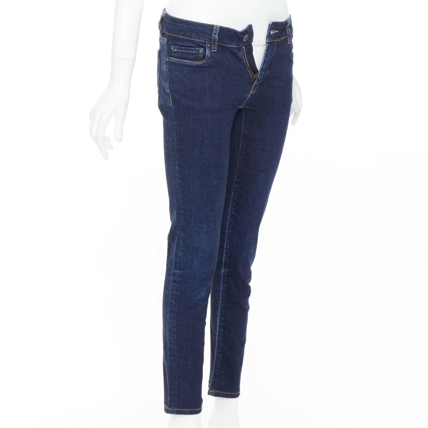 Prada PRADA washed dark blue contour fit cropped skinny jeans XS Size 26" / US 2 / IT 38 - 3 Thumbnail