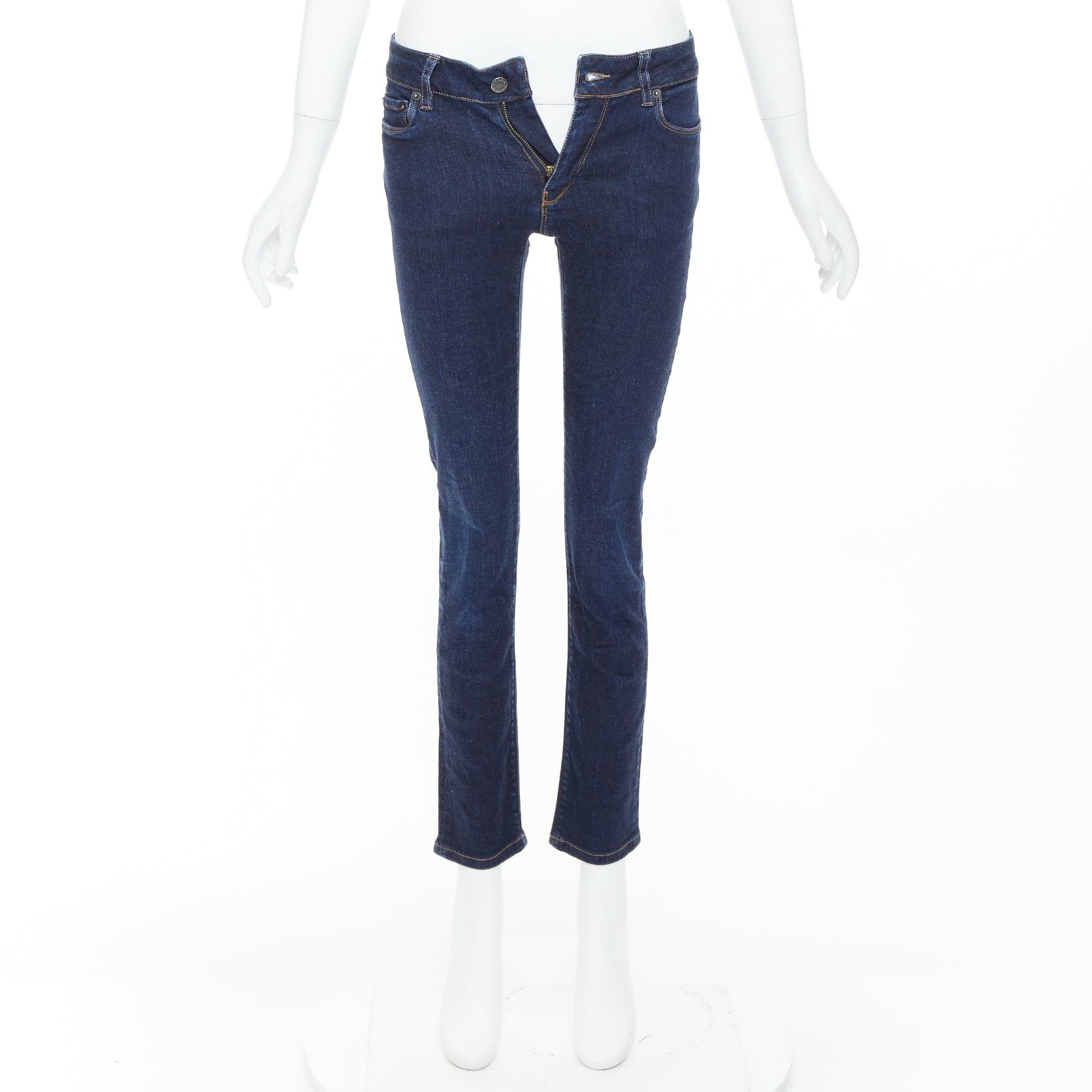 Prada PRADA washed dark blue contour fit cropped skinny jeans XS Size 26" / US 2 / IT 38 - 9 Thumbnail