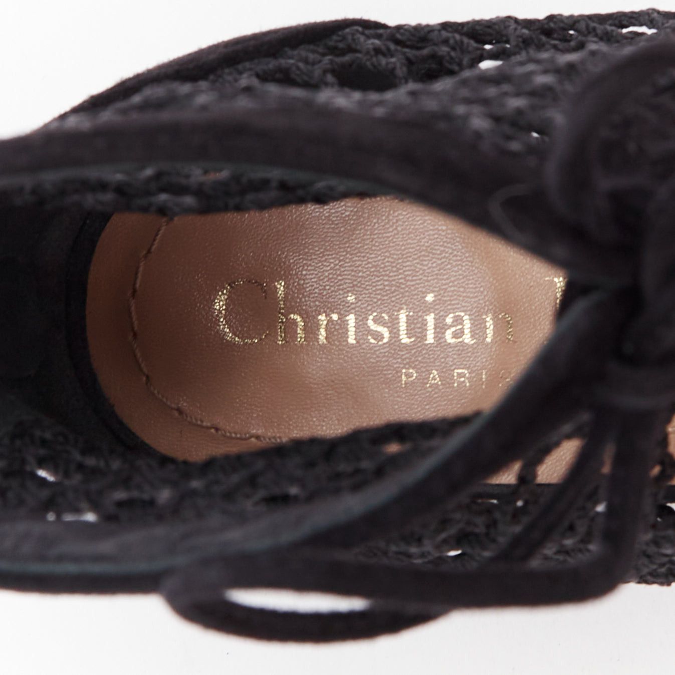 Dior CHRISTIAN DIOR Naughtily-D black suede caged lace up ankle boots EU37.5 Size US 7.5 / IT 37.5 - 9 Thumbnail
