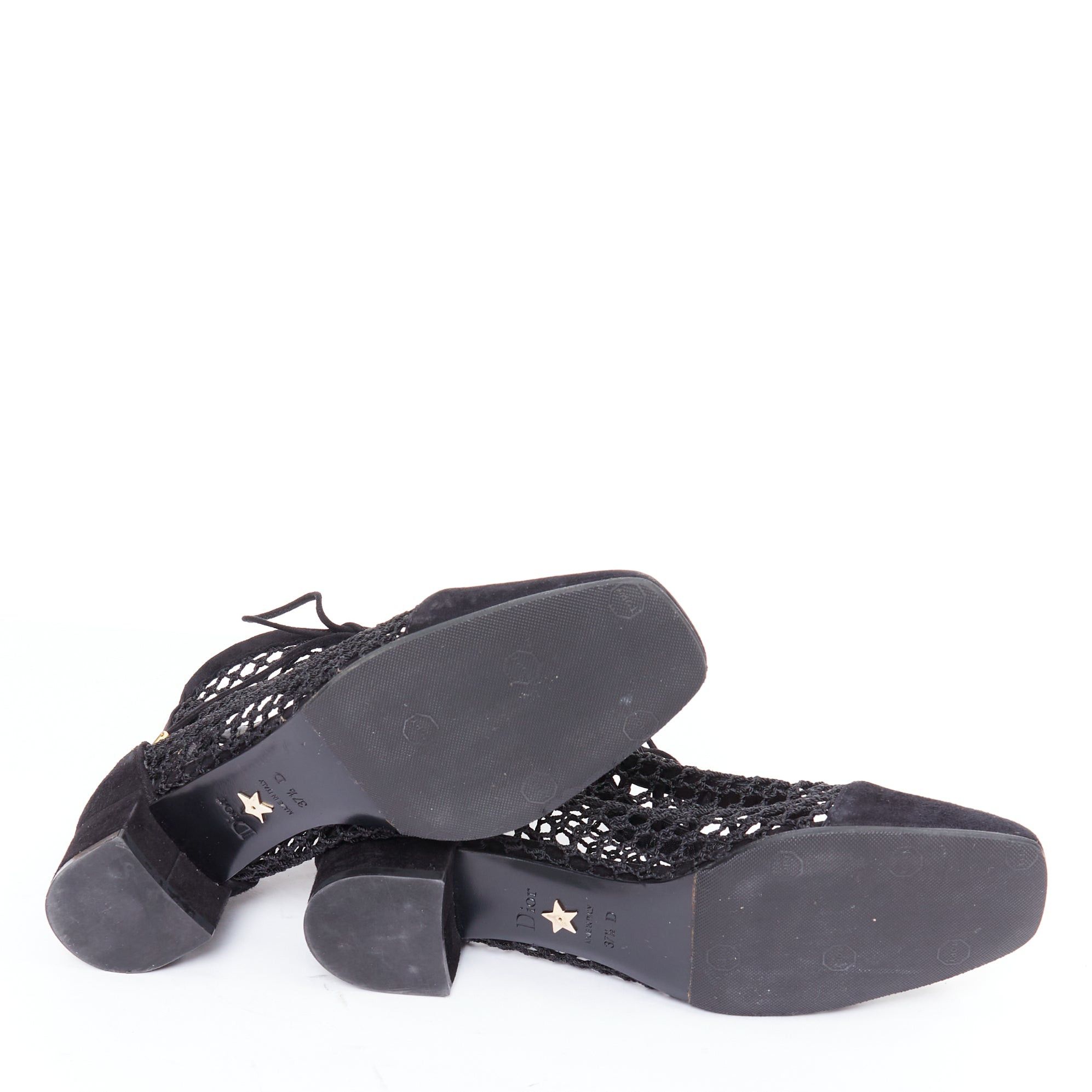 Dior CHRISTIAN DIOR Naughtily-D black suede caged lace up ankle boots EU37.5 Size US 7.5 / IT 37.5 - 11 Thumbnail