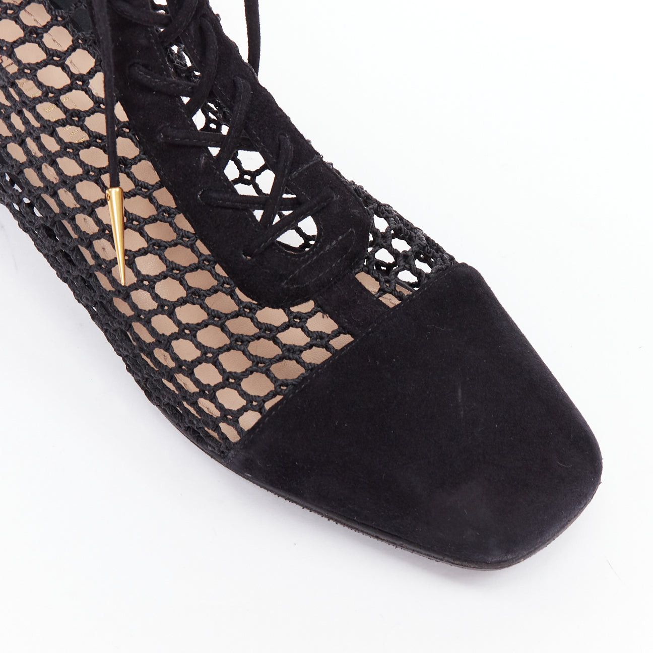 Dior CHRISTIAN DIOR Naughtily-D black suede caged lace up ankle boots EU37.5 Size US 7.5 / IT 37.5 - 7 Thumbnail