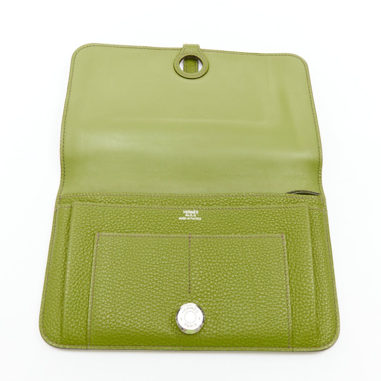 Hermes HERMES Dogon Duo green togo leather PHW loop through long wallet Size ONE SIZE - 7 Thumbnail