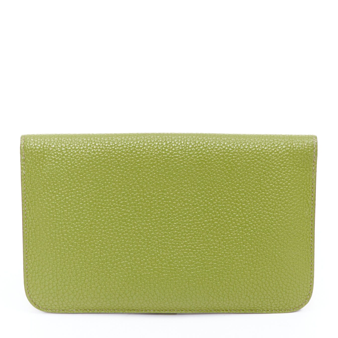 Hermes HERMES Dogon Duo green togo leather PHW loop through long wallet Size ONE SIZE - 3 Thumbnail