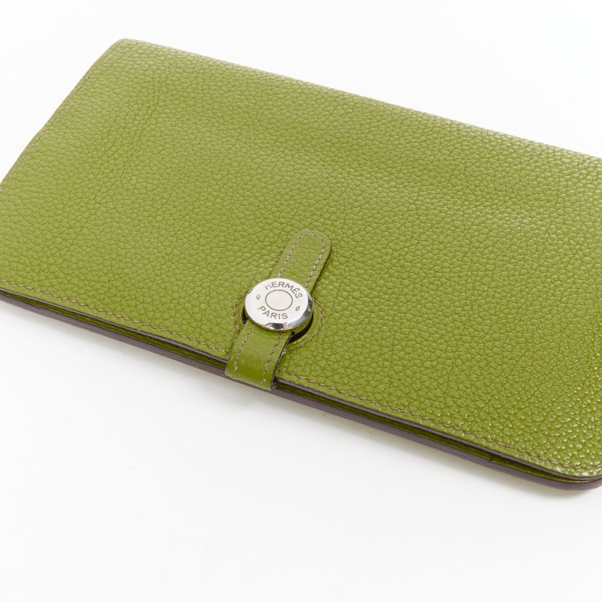 Hermes HERMES Dogon Duo green togo leather PHW loop through long wallet Size ONE SIZE - 5 Thumbnail
