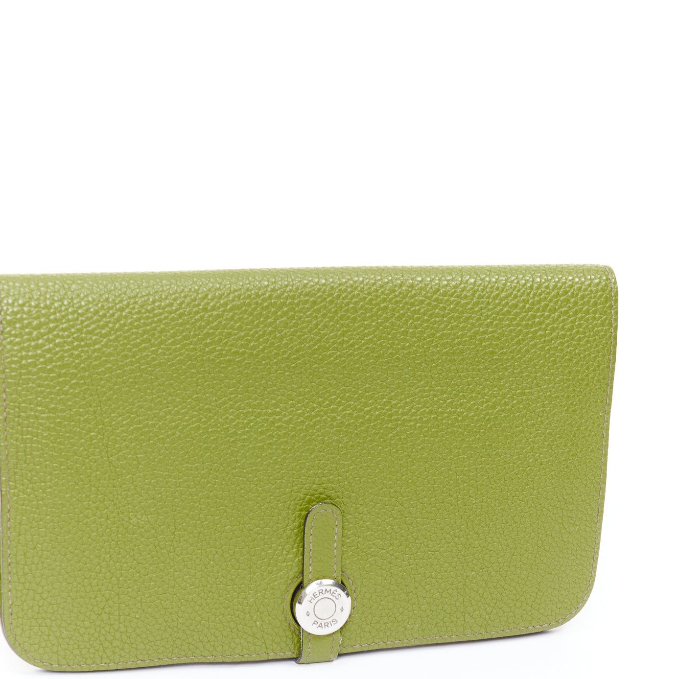 Hermes HERMES Dogon Duo green togo leather PHW loop through long wallet Size ONE SIZE - 2 Thumbnail