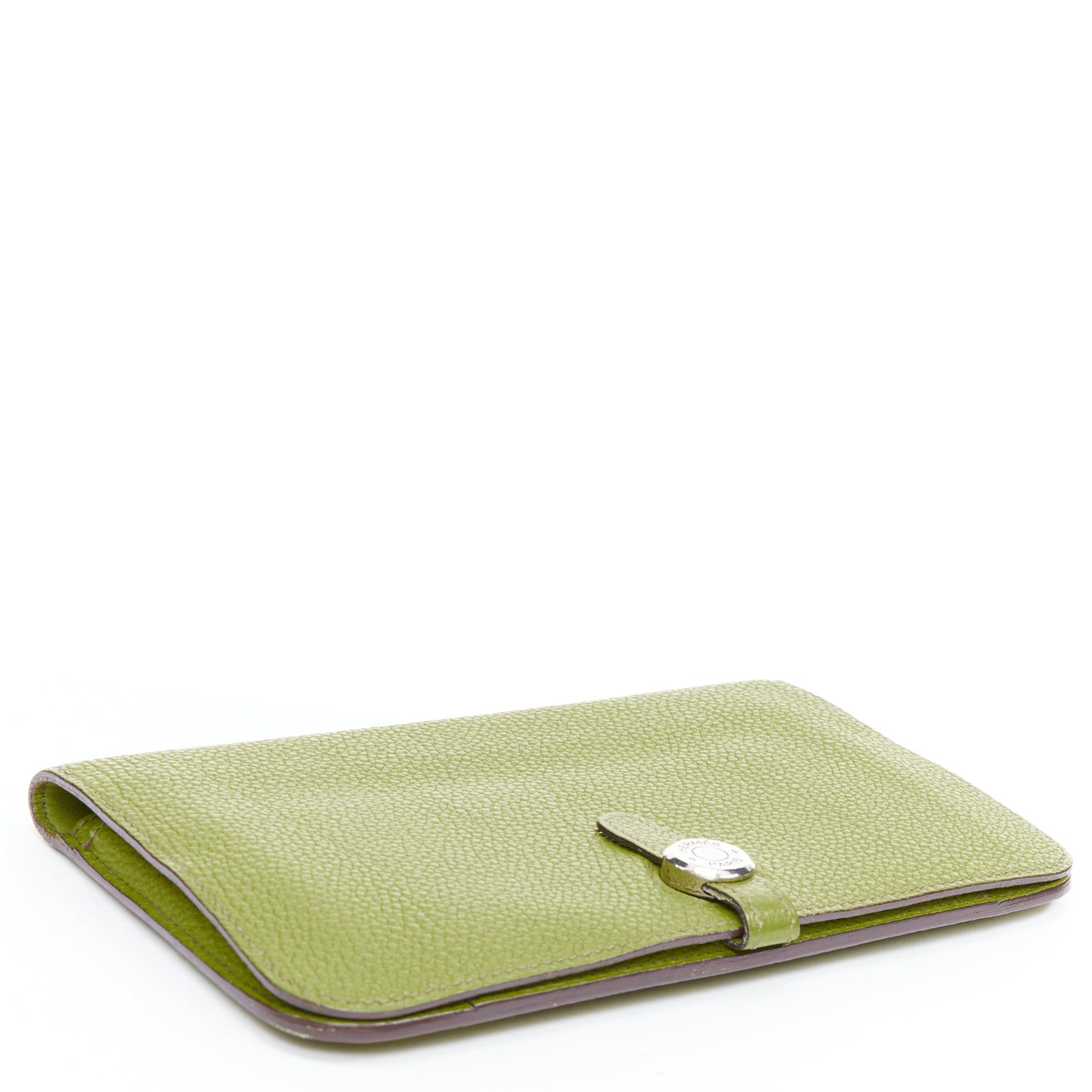 Hermes HERMES Dogon Duo green togo leather PHW loop through long wallet Size ONE SIZE - 4 Thumbnail
