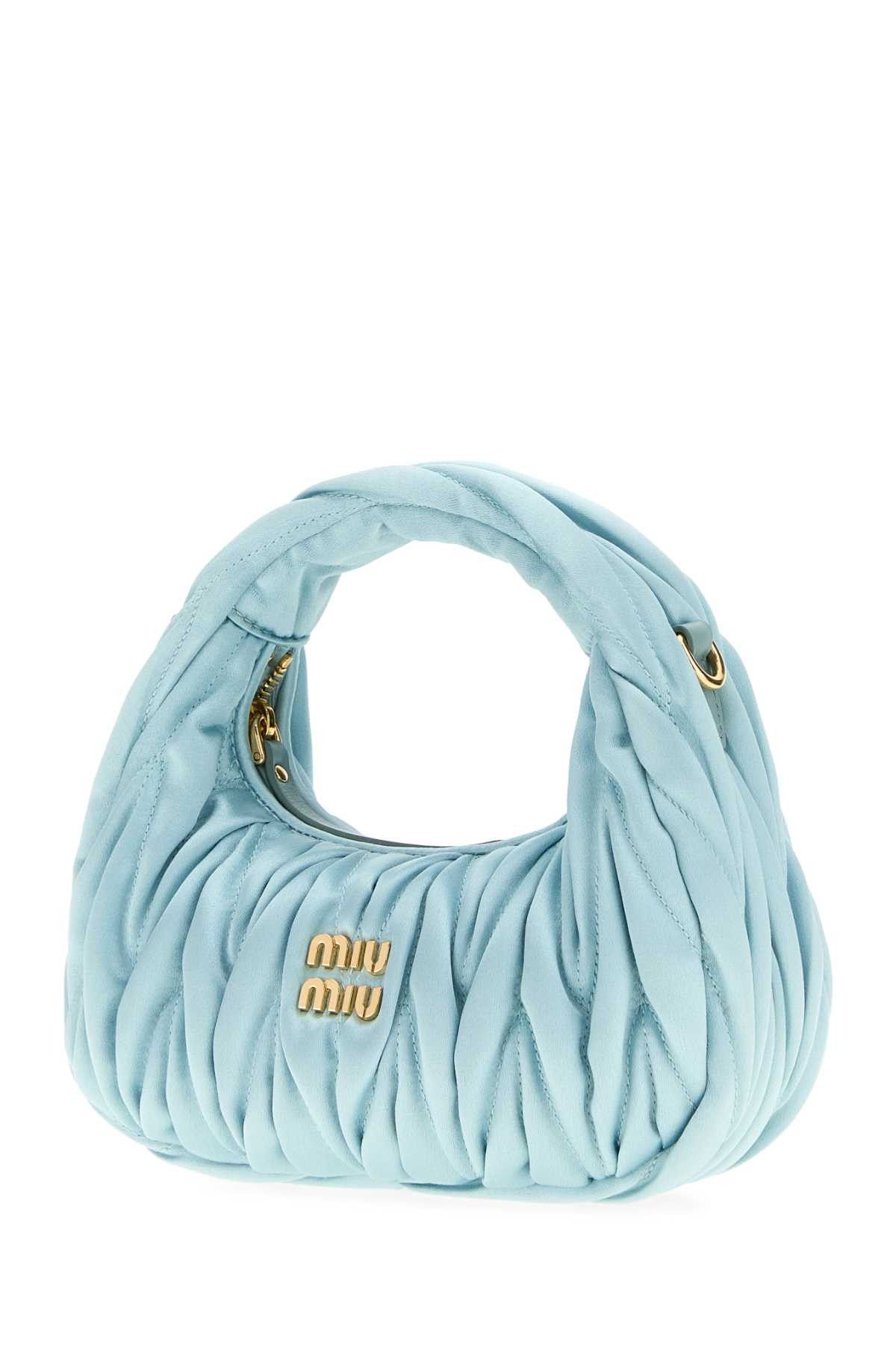 Miu Miu Pastel Light Blue Satin Mini Wander Handbag Size ONE SIZE - 2 Thumbnail