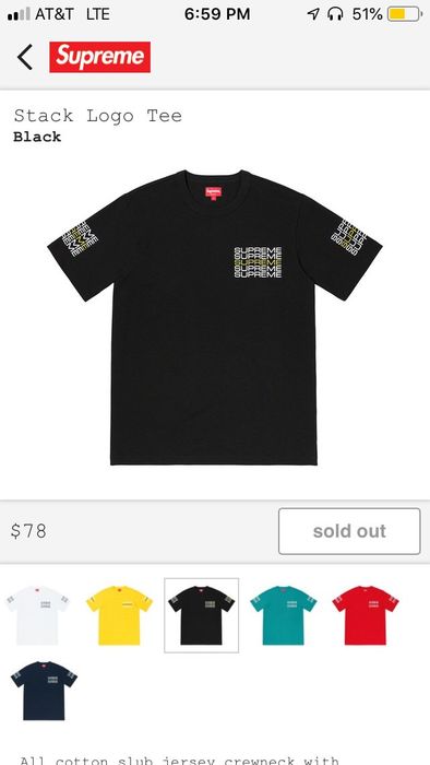 Supreme Supreme Stack Logo Tee Black SS19 | Grailed