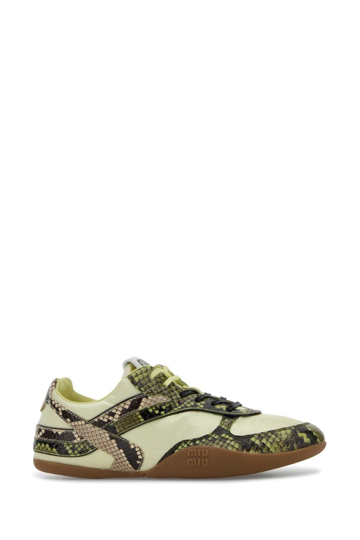 Miu Miu Multicolor Fabric And Leather Sneakers Size US 6.5 / IT 36.5 - 2 Thumbnail
