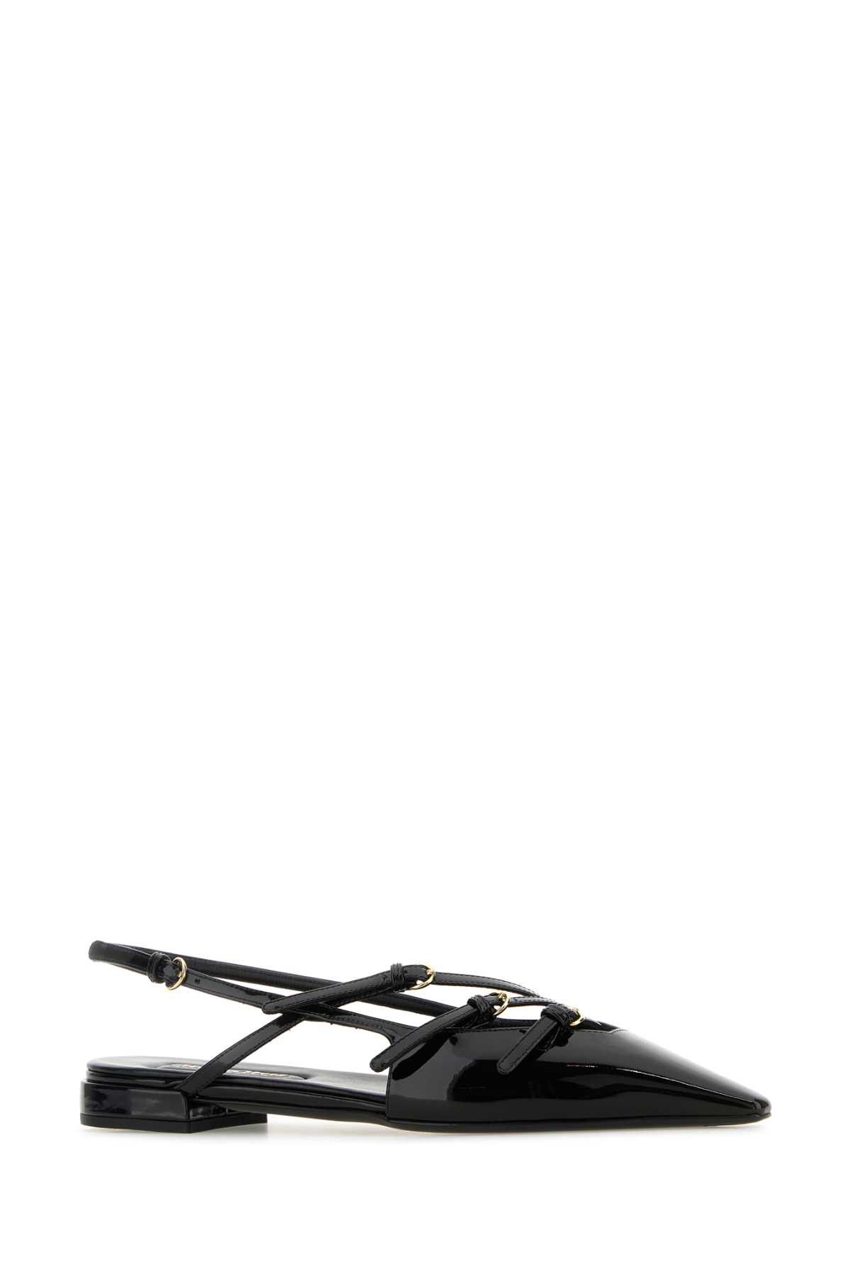 Miu Miu Black Leather Ballerinas Size US 6 / IT 36 - 2 Thumbnail