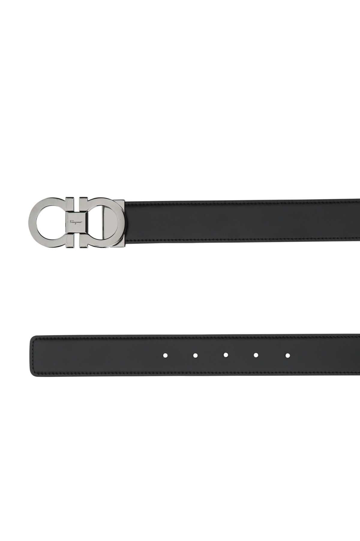 Salvatore Ferragamo Black Leather Reversibile Belt Size ONE SIZE - 2 Thumbnail