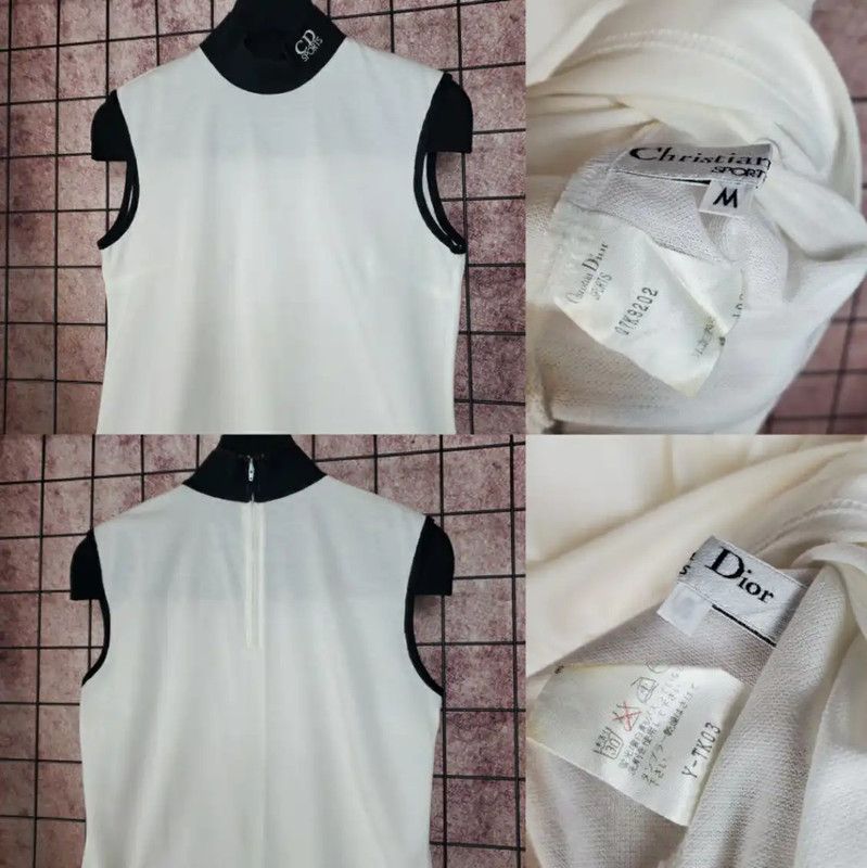 Dior Dior Summer White Cotton Sleeveless T-shirt 0089 Size M / US 6-8 / IT 42-44 - 2 Thumbnail