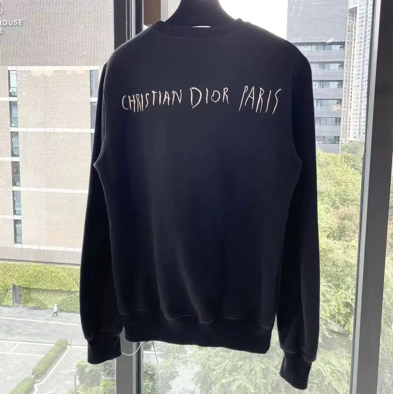 Dior Dior Women's Black Cotton Pullover Sweatshirt 0089 Size S / US 4 / IT 40 - 2 Thumbnail