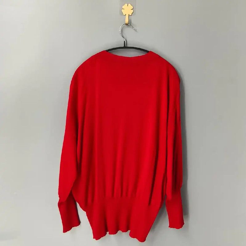 Dior Dior Red Wool Women's Pullover Sweater 0089 Size S / US 4 / IT 40 - 2 Thumbnail
