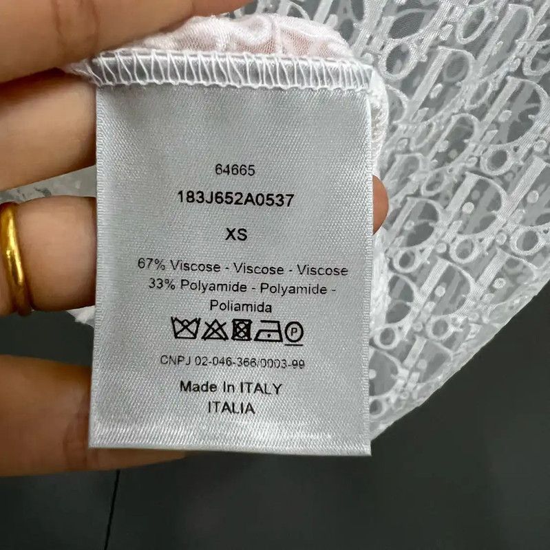 Dior Dior Summer White Cotton Logo Short Sleeve Tee 0089 Size XS / US 0-2 / IT 36-38 - 4 Thumbnail