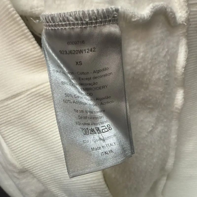 Dior Dior White Cotton Women's Sweatshirt 0089 Size XS / US 0-2 / IT 36-38 - 4 Thumbnail