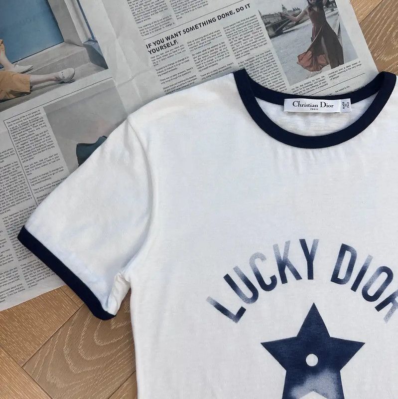 Dior Dior Women's Lucky Star Graphic T-Shirt 0089 Size S / US 4 / IT 40 - 6 Thumbnail